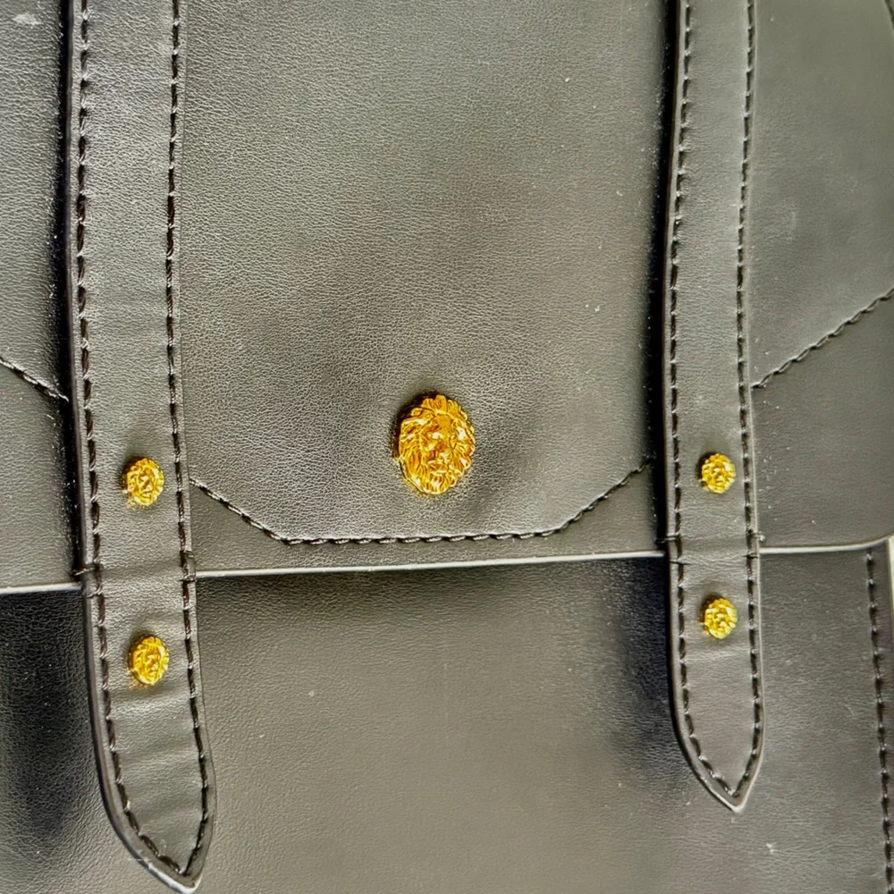 Anne Klein Black Ava Structured Backpack Bag